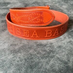 BSA Florida Sea Base Leather Tooled Belt Boy Scouts of America Vintage